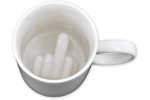 SCSPECIAL ds. distinctive style Filiżanka do kawy 350 ml środkowy palec filiżanka kubek do kawy ceramiczny kubek nowość prezent - biały