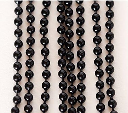 10 Black Ball Chain Necklaces - 24 Inch - 2.4mm Ball Chain Necklace in Black