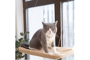 CICIXIXI Katzen-Hängematte, Innenräumen Fensterplatz, Fensterstange, zum Aufhängen mit 4 Saugnäpfen, atmungsaktives Oxford-Gewebe, Maximale Kapazität 15kg（55x32cm)