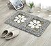 Produktbild Ari_Mao Home Flower Decor Teppich Rutschfester Teppich Fußmatte absorbierende Fußmatte für Badezimmer (grau, olivgrün und weiß)