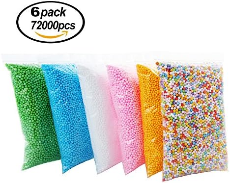 Foam Ball for Slime, Styrofoam Foam Balls - 12 Pack Colorful Foam Beads for Slime Fit for Kid's Creative Arts Mini 0.1-0.18inch Crafts Supplies, Slime Supplies, Wedding and Party Decorations (6 PACK)
