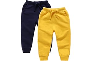 DCUTERQ Pantaloni Bambino Elastico in Vita Pantaloni Lunghi in Cotone per Ragazzi Ragazze Pantaloni da Jogging Sportivi in Tinta Unita 1-8 Anni