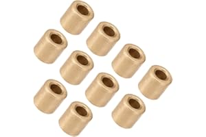 PATIKIL 4mm Foro x 8mm DE x 8mm Cuscinetto Manicotto, 10pz Lunghezza Autolubrificante Boccole Sinterizzate Bronzo