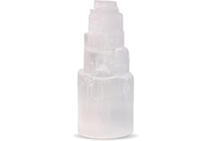 SERENITY GIFTS LTD Selenite Crystal Mountain Pillar - Large White Natural Raw Crystal Tower for Spiritual Healing - Grade A+ (5 cm)