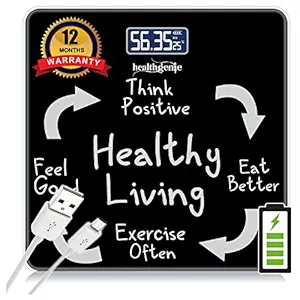 Healthgenie Digital Weight Machine For Body Weight USB Rechareable with 1 Year Warranty (Healthy Living)