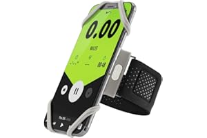 BONE Laufarmband, Sportarmband, iPhone-Halterung zum Laufen, universelles Lauf-Handy-Armband für Apple iPhone 16 15 14 13 12 Pro Max XS XR X Samsung Galaxy (Grau/S, S (20-25cm))