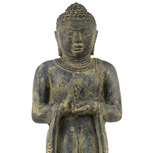 Buddha Figur Skulptur Stein Gartenfigur Lavasand Bali Buddha Gott Deko 50 cm - 4