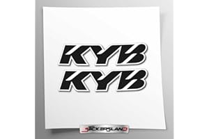 Kit adesivi compatibile con forcelle KYB | adesivi per moto forcella | Vinile Adesivo FACILE APPLICAZIONE Stampa UV | Stickersland® (Nero Stampa)