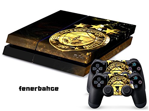 Preisvergleich Produktbild Playstation 4 + 2 Controller Aufkleber Schutzfolie Set - Fenerbahce Istanbul / PS4