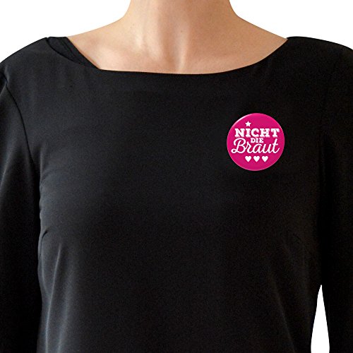 6 Frau Wundervoll JGA Buttons rosa / pink – Nicht die Braut, Ø 5,6 cm – Junggesellinnenabschied / Hen Party / Anstecker - 4