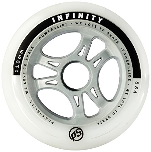 Powerslide Rollen Infinity II 4-Pack - Ruedas para Patines en línea, Color Blanco, Talla 110mm