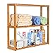 Produktbild Homfa Badregal, 3 Etagen, Wandregal für Küche und Badezimmer, montierbares Regal zur Organisation im Badezimmer, Bambus, 60 x 15 x 54 cm