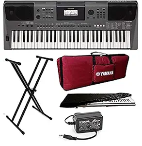 Yamaha PSR-I500 Touch Sensitive 61-Keys Keyboard With Mexa Keyboard Stand, Padded Bag, Mexa Dust Cover & Power Adapter(Red)