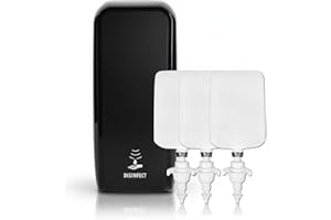 ‎BLANC HYGIENIC Blanc HYGIENIC Desinfektionsspender Cosmos – Spender mit Sensor, Wandspender und 3 x 1 Liter Desinfektionsmittel, ergiebige Händedesinfektion für ca. 3000 Anwendungen, Schwarz