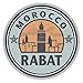 Price comparison product image Rabat Morocco Grunge Vintage Travel Stamp Art Decor Vinyl Sticker 12 x 12 cm
