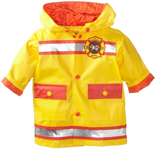 Wippette Baby Boys Inafnt Waterproof Hooded Fireman Raincoat Jacket, Gold, 12 Months
