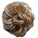 PRETTYSHOP 100% Human Hair Scrunchy Scrunchie Bun Up Do Hair Piece Hair Ribbon Ponytail Extensions Wavy Curly or Messy Div. colours (honey blonde mix 27H613 H312)