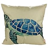 Luxbon Ozean Meer Kissenbezug Lendenkissen Wurfkissenbezug Pillowcase Cafe Haus Zimmer Auto Dekokissen 45 x 45 cm Schildkröte Blau