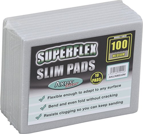Axus Decor AXU/ABSS10M 100-Grit Dual Sided High Density Foam Superflex Slim Pads (Pack of 10)