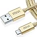 Mivi 6ft long Nylon Micro USB Cable with Charging Speeds Upto 2.4 Amps (Gold) RS.399.00