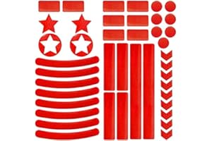 Hillylolly Adesivi Riflettenti Bici, Adesivi Impermeabili Catarifrangenti, 42pcs Nastro Catarifrangente Adesivo Bici, Adesivi Catarifrangenti Bicicletta, Adesivo Riflettente Notte