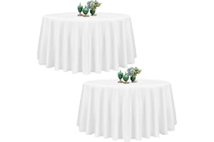 Showgeous 2 pack vit rund bordsduk 30 cm polyestertyg bordsduk tvättbart tyg bordsskydd för bröllop bankett restaurang buffé
