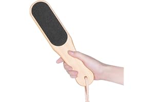LUVODI Raspa Piedi Professionale Leviga Piedi, Spazzola Piedi Lima Calli Piedi Gratta Calli Piedi per Pedicure Casalinga, Due Facce, con Manico in Legno