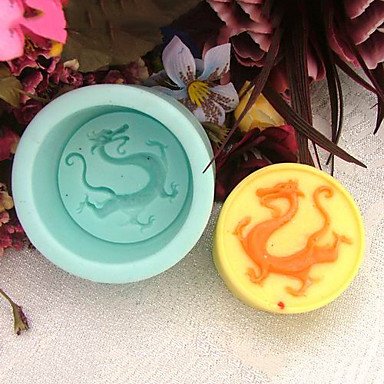 Preisvergleich Produktbild Wdehaomo -- Chinesisches Sternzeichen Drache Back Fondantkuchen Schokolade Süßigkeiten Schimmel, l7cm * w6.6cm * h2.7cm