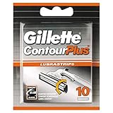 Pack de 10 cartuchos Gillette Contour Plus Recambio de Maquinilla de Afeitar para Hombre 10 Recambios