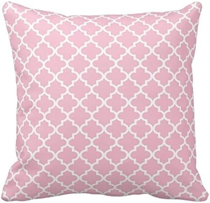 MARCOMAX Moroccan Quatrefoil Pattern Light Pink Cushion Cover For Sofa Pillow Case