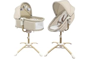 BEBE2LUXE Louna : Culla neonato multifunzionale 4 in 1 (DONDOLO ELETTRICO, SEGGIOLONE, SDRAIO)