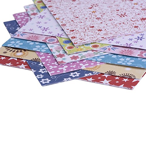 eBoot 72 Blatt Origami-Papier 15 x 15 cm im 12 Unterschiedliche Farben und Muster - 6
