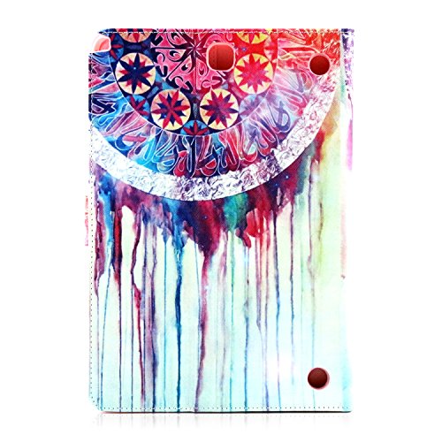 Galaxy Tab A 9.7 SM-T550 Hülle, Deenor Cute Colorful Design Flip Tasche PU Leder Abdeckung Stand Schutzhülle für Samsung Galaxy Tab A 9.7 SM-T550. (Painted Campanula) - 3