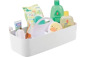 mDesign Organizer łazienkowy – 11 przegródek, kosz do przechowywania i półka z uchwytem