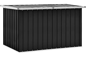 Capwee Baule da Esterno Metalli Cassapanca Contenitore da Esterno Cassapanca Contenitore Box Porta Attrezzi Bauli Contenitori Baule da Interno-Antracite-149 x 99 x 93 cm