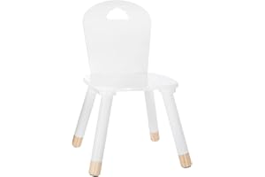 TIENDA EURASIA - Silla de Madera Infantil | Diseño Nórdico | Color Blanco | Madera | Resistente | con Respaldo | Medida 28 x 28 x 50 cm | Ideal para Decoración de Interior