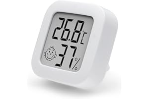Hygrometer Indoor Raumthermometer, Pitasha Digital Humidity Meter Raumtemperatur Monitor mit Hintergrundbeleuchtung, großer Bildschirm, ℃/℉ umschaltbar (White)