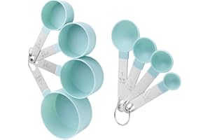SVUPUE Juego de Cucharas Medidoras, 8 Cucharas Multifuncionales para Medir Sólidos y líquidos en la Cocina, Azul
