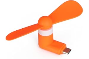 BFLKY Portable USB-C Fan, High-Speed, No Noise, Power Saving, Multiple Colors, Silicone, 3.52 Inches