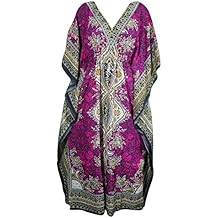 Mogul Womens Maxi Kaftan Dashiki Print Kimono Caftan Evening Beach Cover Up