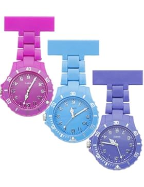 JSDDE Uhren,3er Set Schwesternuhr Trend Design Silikon Beschichtung Krankenschwesteruhr Taschenuhr Analog Quarzuhr,#3