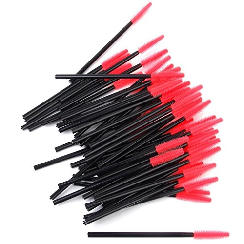 ourbest ca. 50 Einweg Wimpernpinsel Mascara Stäbe Applikator schwarz und rot - 2