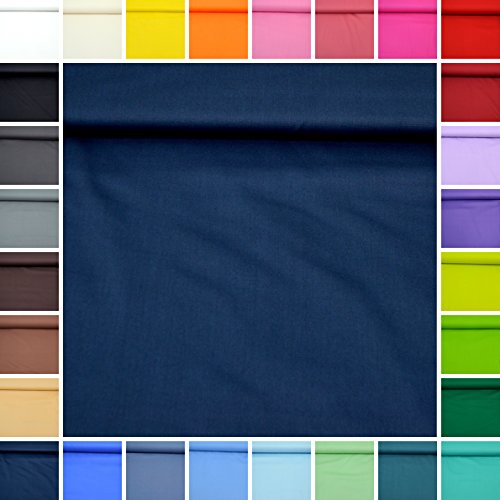 Baumwoll-Stoff uni "Sophie" / 100% Baumwolle / Beste Öko-Tex Qualität / Meterware ab 50cm (22. Dunkelblau)