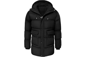 heekpek Mens Jacket Winter Long Water-Repellent Coats Warm Parka with hood Outdoor Puffer Jackets