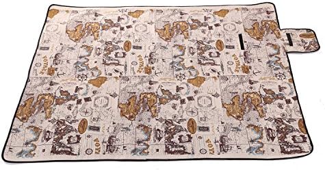 78.7" x 58.2" Multi-functional Picnic Blanket Outdoor Camping Rug Beach Mat Travel Play Mat, World Map