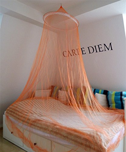 Moskitonetz Mückennetz Mückenschutz für Einzel- oder Doppelbetten in Orange