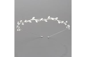 scicent Sliver Bridal Headband for Wedding Crystal Hairband Stylish Rhinestones Leaf Head Bands for Women Girl Adult 23617