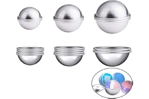 Anyasen 16 Pièces Bath Bomb Mold Moule boule de bain Métal Bombe de Bain Moule de Savon DIY Moule à Bombe de Bain kit Moule de Bombe de Bain 3 Tailles pour Bricolage Faits à la Main des savons