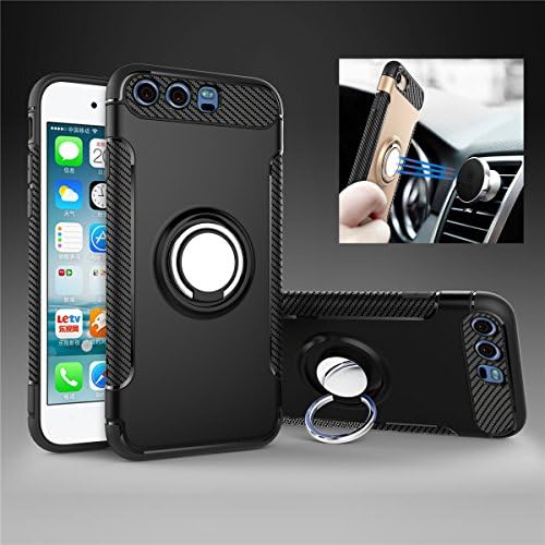 Huawei P10 Plus case, Rexang [360 ° Kickstand] Rotating Ring Case [Dual Shockproof] Protection cover [Magnetic Car Mount] for Huawei P10 Plus (HUAWEI P10 PLUS, Black)
