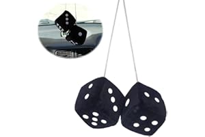 FIZZIX Fluffy Dice for Car, 1 Pair Fluffy Dice car Rear View Mirror Hanging - Soft, Stylish, Fun Accessory